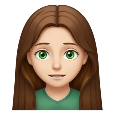 I have long brown hair, green-gray eyes, I hide myself behind a smile, it hurts my soul, I don't have mutual love, sometimes I can be rude sticker
