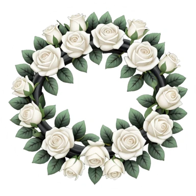 black funeral wreath sticker