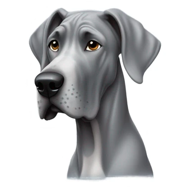 Grey great dane with winter coat sticker