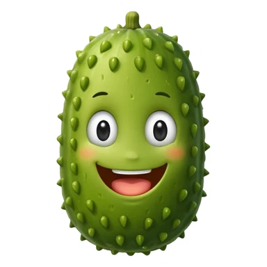 pickle with a cute face  sticker