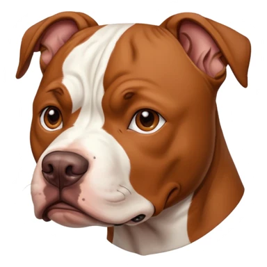 Brown and white pitbull ￼ sticker