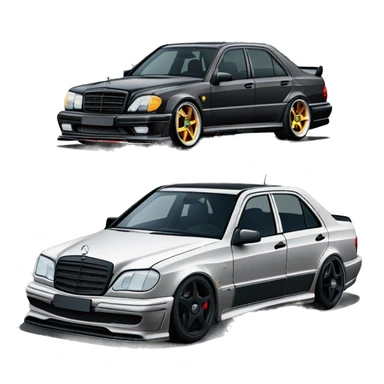 Mercedes e 190 evo 2 amg tunning black sticker