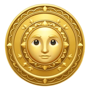 Heavenly Golden Coin Magic Fantasy Low Poly sticker