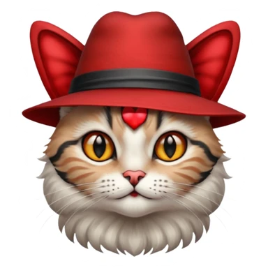 Chat avec un nœud rouge et un chapeau de magicien sticker