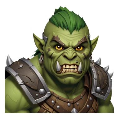 Cinematic Realistic WoW Orc Warrior Portrait, head tilted dramatically with an exaggeratedly amused expression, blending raw, primal might with a touch of unexpected humor. His battle-scarred green skin, robust muscles, and intricately detailed tribal armor in deep, earthy tones are rendered with lifelike texture and dynamic lighting, high shine, dramatic yet whimsical, capturing an orc warrior whose epic strength is matched by a playful, irreverent charm. sticker