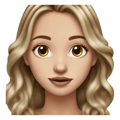 white girl with brunnette hair and a balayage with hazel eyes and a nose piercing sticker