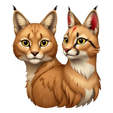 un Lynx Caracal Réaliste avec un Chardonnet (Oiseau) sur l'épaule sticker