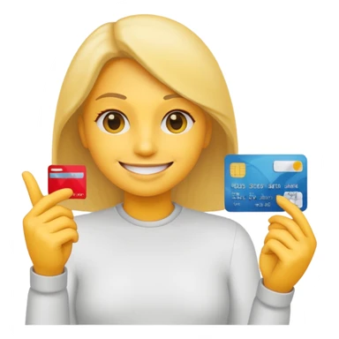 Emoji holding credit card  sticker