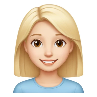 painter girl with straight blonde hair and, very cheerful  sticker