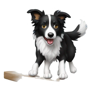 Anvil with border collie jumping over sticker