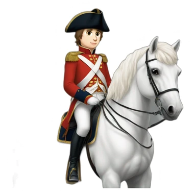 young napoleon on white horse sticker