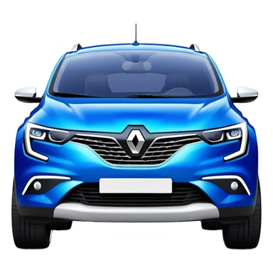 Renault Megane E-Tech electric car, front view, modern blue compact SUV sticker