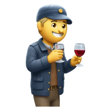 Drunk Postman drinking in snow  from wine decanter by mailbox  sticker