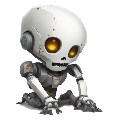 Vault bot as a ghoul crawling on the ground sticker