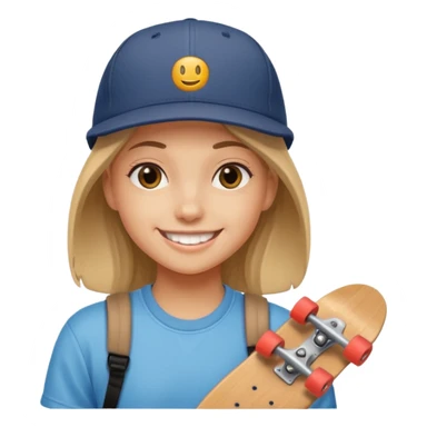 skateboarder girl mugshot with cap sticker