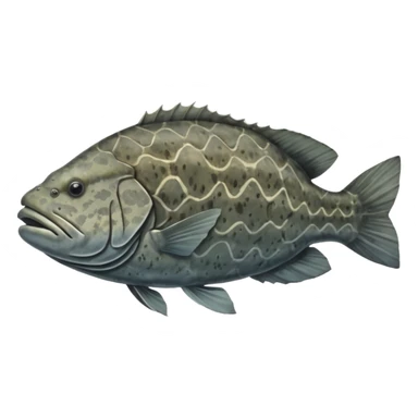 the flat side view of a Goliath Grouper sticker