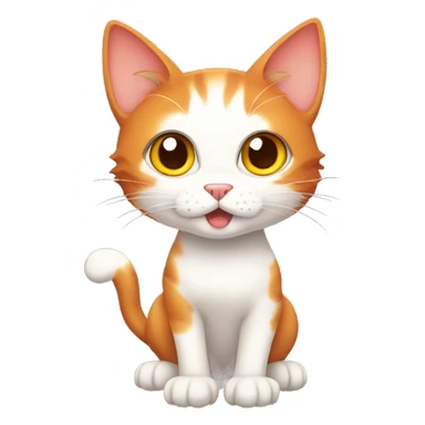 Red-haired cartoon cat in anime style with big eyes sticker