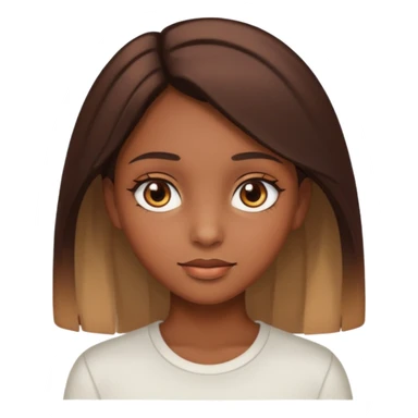 Une fille marron yeux marrons claire avec un beau placage sticker