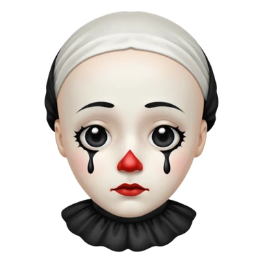 sad pierrot, black tear sticker