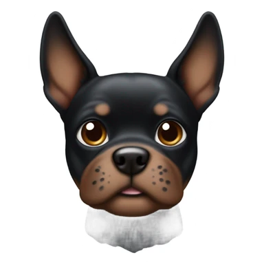 Black and brown miniature pincer dog with pointy ears sticker