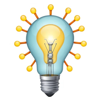 light bulb with small network nodes around sticker