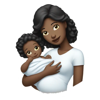 mom holding newborn baby girl with blue eyes white skin black hair and white skin newborn white girl sticker