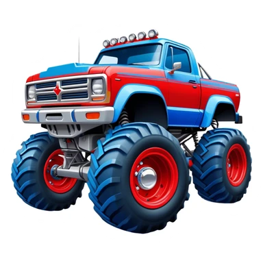 Avenger - Monster Jam (Model Year: 2021) (Iconic colour: Blue and red) - A dynamic monster truck with a split-color scheme: predominantly blue accented by bold red elements. Focus on strong, angular lines and vivid contrasting colors that evoke high energy and a futuristic, rebellious style. sticker