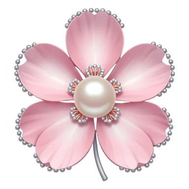light pastel sakura flower with pearl beaded outline sticker