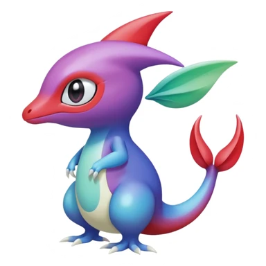 Purple-red-blue-white-gradients Meloetta-Larvitar-Axew-Grovyle-Pokémon-Fakémon-creature sticker
