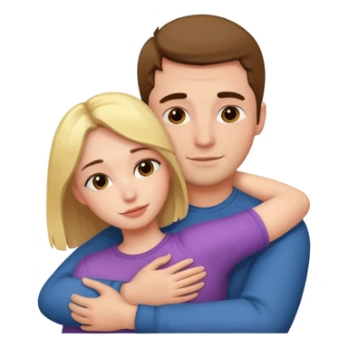 Create a man hug his girlfriend from front like 🫂 sticker