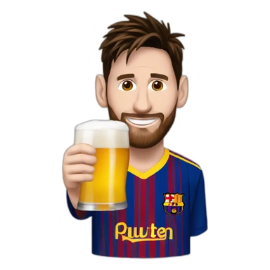 Lionel Messi boit une bière  sticker