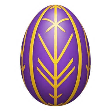 decor egg, symmetry pattern, purple and yellow sticker
