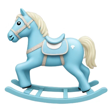 Rocking horse TOY pastel blue sticker