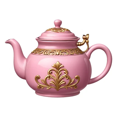 Pink steaming tea pot sticker