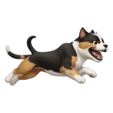 Cat chasing a dog sticker