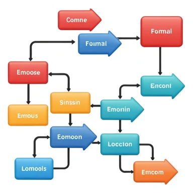 A simple colorful flowchart sticker