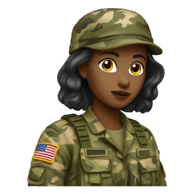 military girl in camouflage sticker