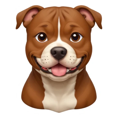 Smiling brown Staffordshire Bull Terrier  sticker