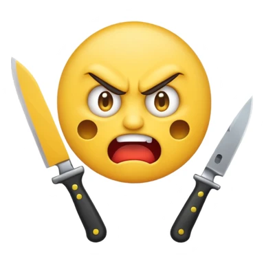 Angry emoji with knife sticker