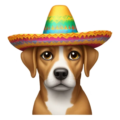 Dog wearing a sombrero sticker