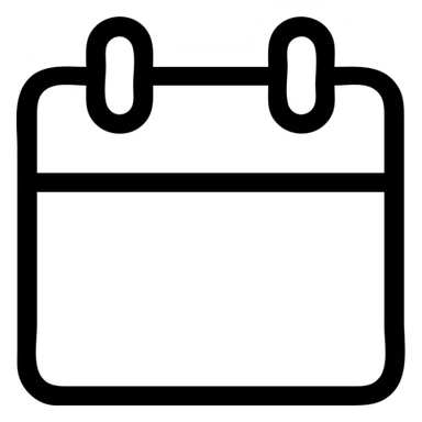 mini calendar icon, outlined, black and white, clean lines sticker