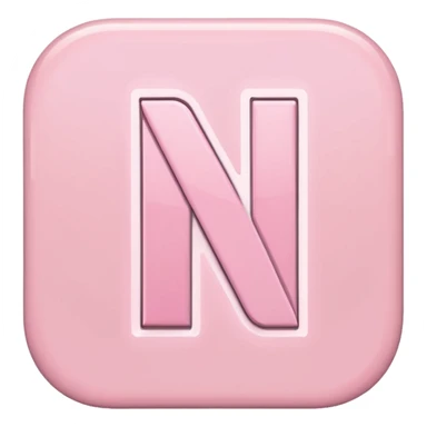 Netflix aesthetic "N" logo in pastel pink sticker