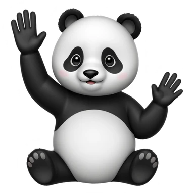 A cute panda emoji giving a high five sticker