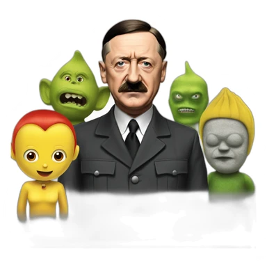 Adolf Hitler and the Teletubbies metal fabricators sticker