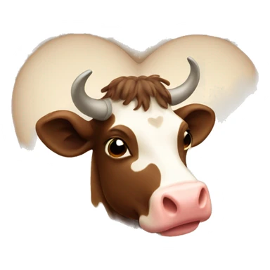 Brown cowprint heart  sticker