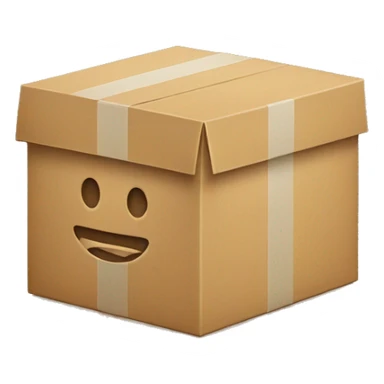 Box with second hand goods sticker