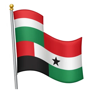 The flag had a three lined color, the top is green with Arabic written لا اله الا الله محمد رسول الله، in the moliddle it's white with black star, in the bottom is red color sticker