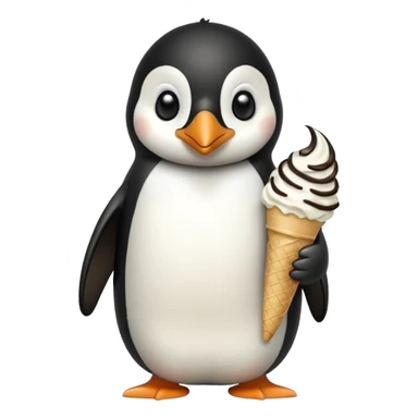 Penguen dondurma yiyor sticker