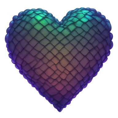 dark iridescent scale heart sticker