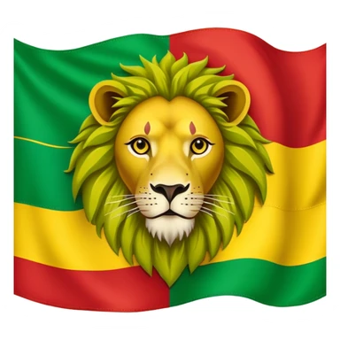 The lion of judah of ethiopian flag with green yellow and red and the lion in the middle sticker